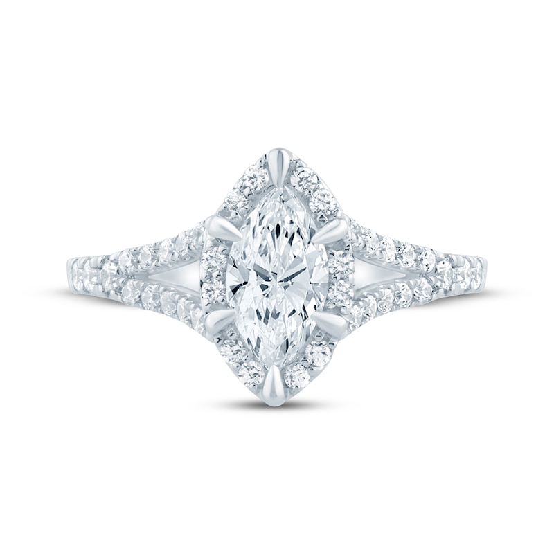 Main Image 3 of Lab-Grown Diamonds by KAY Marquise-Cut Halo Engagement Ring 3/4 ct tw 14K White Gold