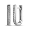 Thumbnail Image 1 of STUDIO BY KAY Diamond U-Shaped Hoop Earrings 1/10 ct tw 10K White Gold