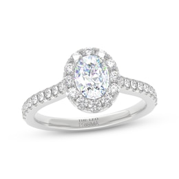 THE LEO Prisma Diamond Oval-Cut Halo Engagement Ring 1 ct tw 14K White Gold