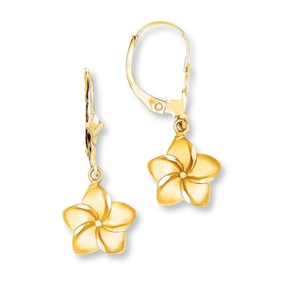 14k Yellow Gold Anchor Royal Caribbean Cruise Line 3/4 Earrings #1037