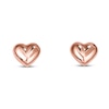 Thumbnail Image 1 of Puffed Heart Children's Earrings 14K Rose Gold