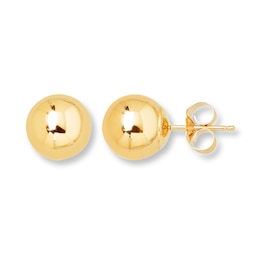 Ball Stud Earrings 8mm 14K Yellow Gold