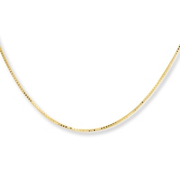 Box Chain Necklace Solid 10K Yellow Gold 24&quot;