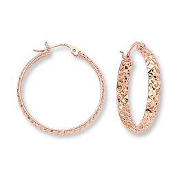 Hoop Earrings 14K Rose Gold 25mm