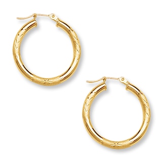 Hoop Earrings 14K Yellow Gold 25mm | Kay