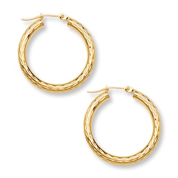 Hoop Earrings 14K Yellow Gold 30mm