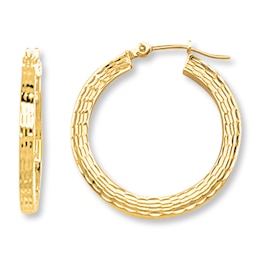 Hoop Earrings 14K Yellow Gold 25mm