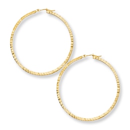 Hoop Earrings 14K Yellow Gold 50mm