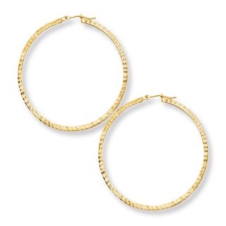 Hoop Earrings 14K Yellow Gold 50mm | Kay