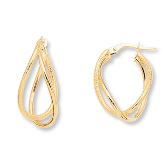 Twisted Hoop Earrings 14K Yellow Gold | Kay