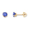 Thumbnail Image 1 of Children's Stud Earrings Blue Cubic Zirconia 14K Yellow Gold