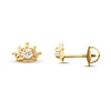 Thumbnail Image 1 of Children's Crown Earrings Cubic Zirconia 14K Yellow Gold