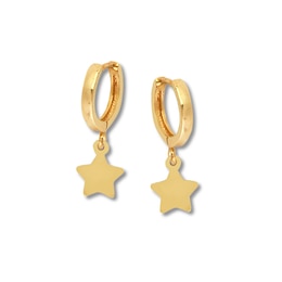 Dangling Star Earrings 14K Yellow Gold