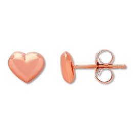 Children's Heart Earrings 14K Rose Gold