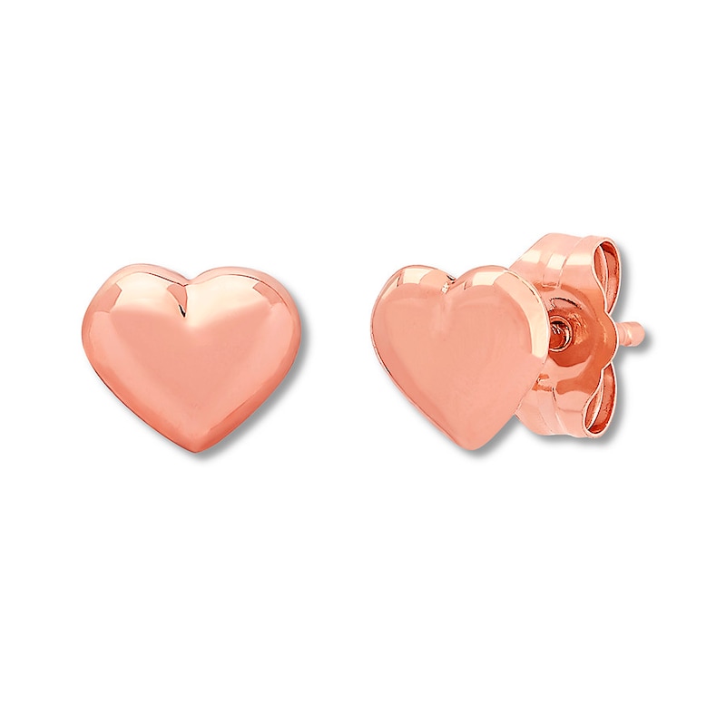 Main Image 2 of Children's Heart Earrings 14K Rose Gold