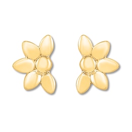 Flower Earrings 10K Yellow Gold