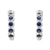 Thumbnail Image 1 of Lab-Created Sapphire Hoop Earrings Bezel-set 10K White Gold