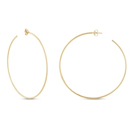 Large Hoop Earrings 14K Yellow Gold 60mm