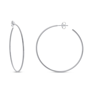 Hoop Earrings 14K White Gold 40mm | Kay