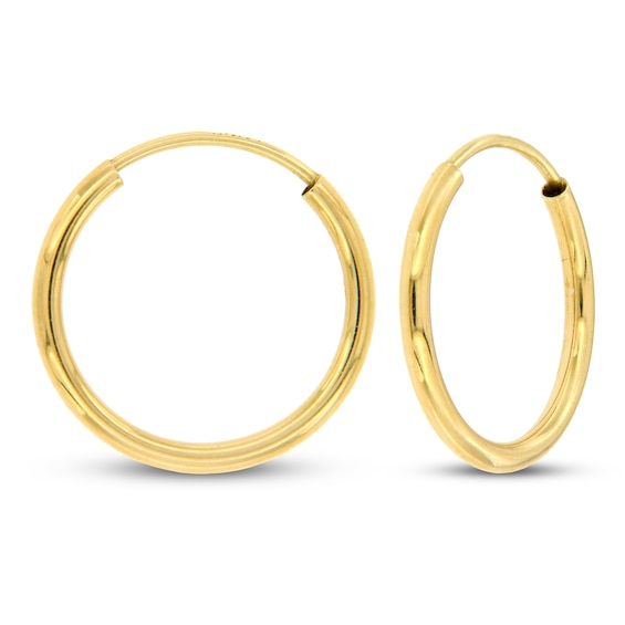 Continuous Hoop Earrings 14K Yellow Gold 14mm | Kay