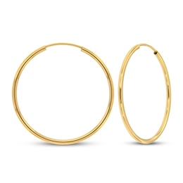 Continuous Hoop Earrings 14K Yellow Gold 30mm