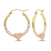 Thumbnail Image 1 of Hoop Heart Earrings 14K Tri-Tone Gold 20mm