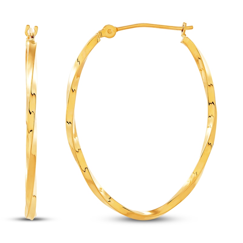 Main Image 1 of Twisted Hoop Earrings 14K Yellow Gold