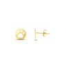 Thumbnail Image 1 of Paw Print Disc Stud Earrings 14K Yellow Gold