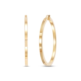 Square Hoop Earrings 10K Yellow Gold 50mm