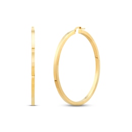 Square Hoop Earrings 10K Yellow Gold 60mm