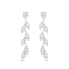 Thumbnail Image 1 of Diamond Leaf Drop Earrings 1/4 ct tw Round-cut 10K White Gold