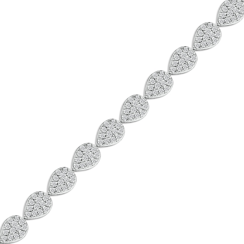Diamond Pear Link Bracelet 2 ct tw 10K White Gold 7"