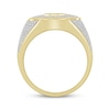 Thumbnail Image 3 of Men’s Round & Baguette-Cut Diamond Crown Signet Ring 1/2 ct tw 10K Yellow Gold