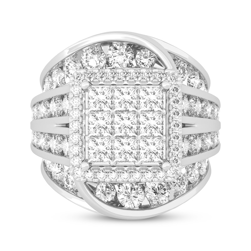 Main Image 3 of Princess-Cut Multi-Diamond Center Engagement Ring 7-1/5 ct tw 10K White Gold