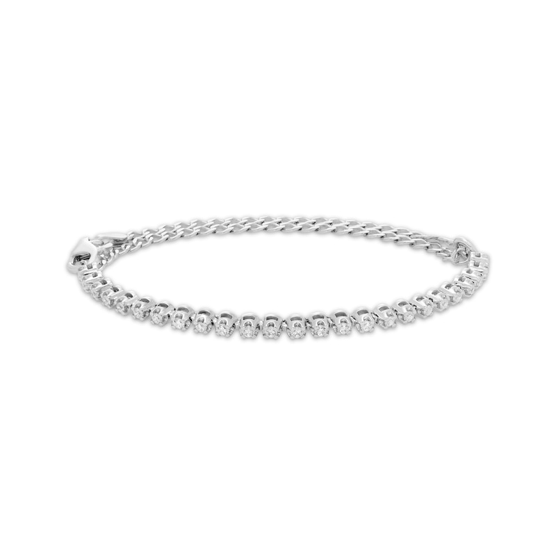 Main Image 1 of Diamond Adjustable Line Tennis Bracelet 1/2 ct tw 10K White Gold