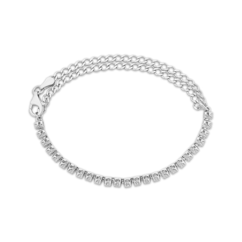 Main Image 2 of Diamond Adjustable Line Tennis Bracelet 1/2 ct tw 10K White Gold