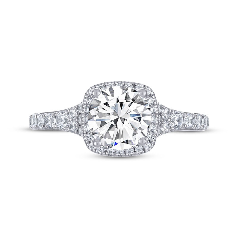 Main Image 3 of THE LEO Legacy Lab-Grown Diamond Round-Cut Engagement Ring 2 ct tw 14K White Gold