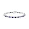 Thumbnail Image 1 of Blue & White Lab-Created Sapphire Link Bracelet Sterling Silver 7.25&quot;