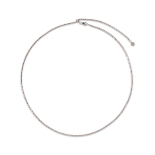 Solid Rope Chain Necklace 10K White Gold 20