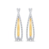 Thumbnail Image 2 of Unstoppable Love Diamond Crossover Double Hoop Earrings 1/4 ct tw 10K Two-Tone Gold