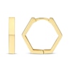 Thumbnail Image 1 of Pentagon-Shaped Huggie Hoop Earrings 14K Yellow Gold