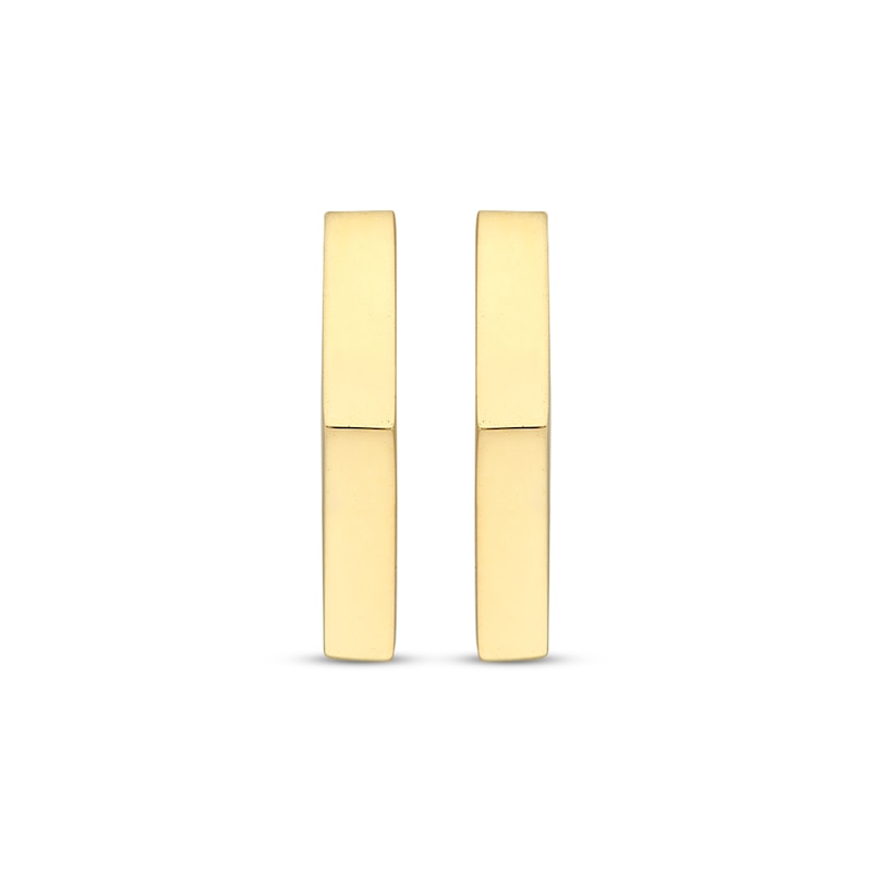 Main Image 2 of Pentagon-Shaped Huggie Hoop Earrings 14K Yellow Gold