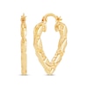 Thumbnail Image 1 of Heart-Shaped Nugget Hoop Earrings 10K Yellow Gold