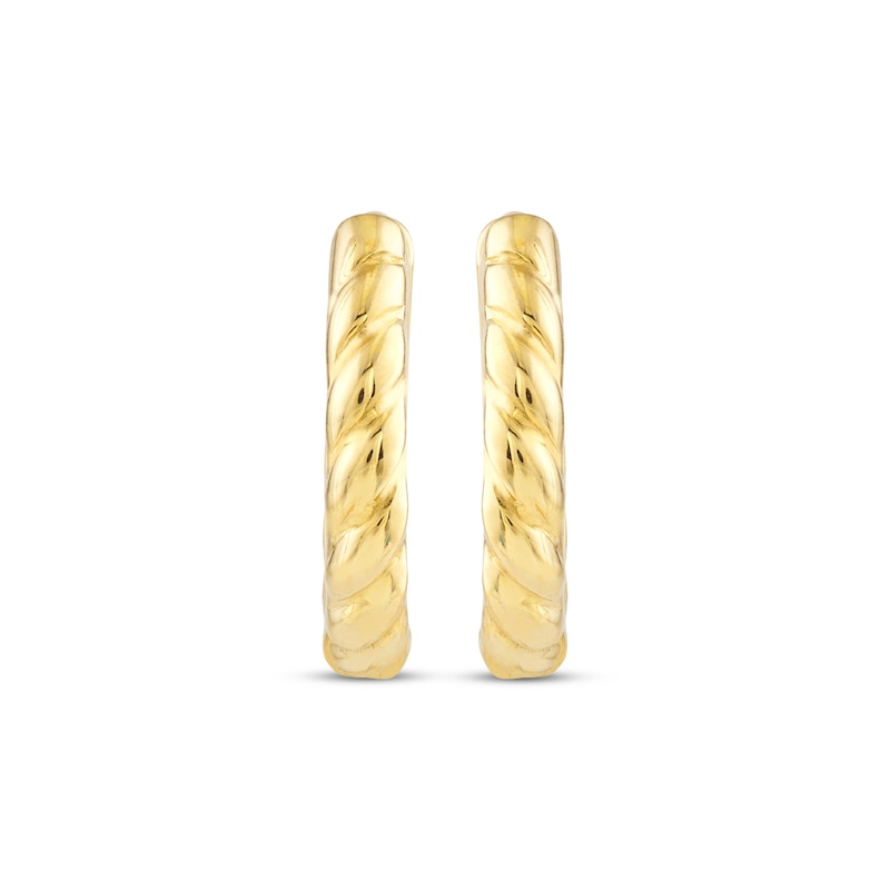 Main Image 2 of Twist Huggie Hoop Earrings 14K Yellow Gold