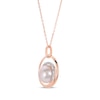 Thumbnail Image 2 of Pink Cultured Pearl & Diamond Swirl Necklace 1/15 ct tw 10K Rose Gold 18&quot;