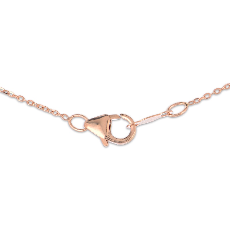 Main Image 3 of Pink Cultured Pearl & Diamond Swirl Necklace 1/15 ct tw 10K Rose Gold 18&quot;