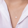 Thumbnail Image 4 of Pink Cultured Pearl & Diamond Swirl Necklace 1/15 ct tw 10K Rose Gold 18&quot;