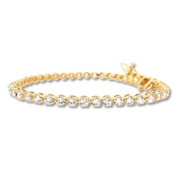 Diamond Tennis Bracelet 3 ct tw Round-cut 10K Yellow Gold 7&quot;