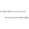 Thumbnail Image 2 of Oval-Cut Swiss Blue Topaz & White Lab-Created Sapphire Infinity Link Bracelet Sterling Silver 7.5&quot;