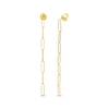 Thumbnail Image 1 of Paperclip Chain Dangle Earrings 14K Yellow Gold